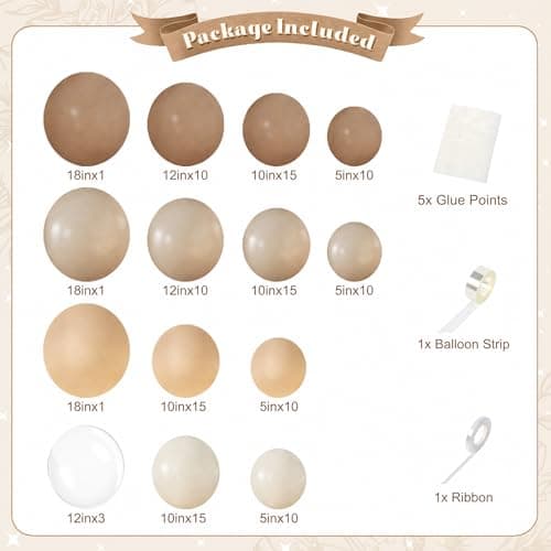 Neutral Balloon Arch Kit, 126Pcs Nude Tan Beige Sand White Clear Balloons for Boho Baby Shower Gender Reveal Bridal Shower Wedding Birthday Party Decorations - Thumbnail 2
