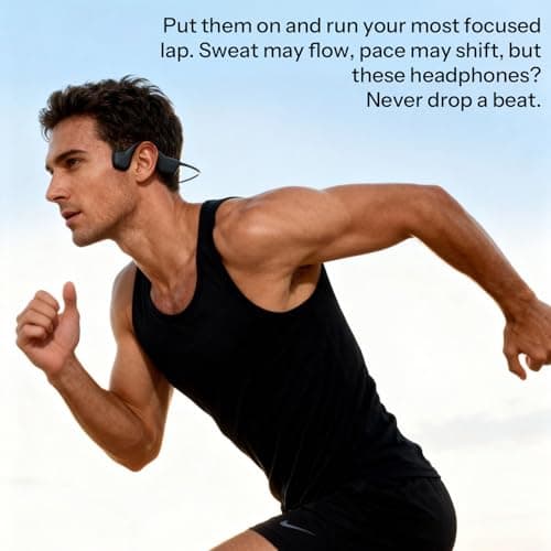 UOEPOWA Bone Conduction Headphones 2026 New Model Bluetooth 6.0 Open-Ear Design 10-Hour Battery Life IPX5 Waterproof Sports Headphones with Microphone Ideal for Running, Cycling, Gym Use (Black) - Thumbnail 4