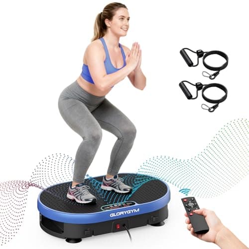Vibration Plate Exercise Machine for Lymphatic Drainage & Weight Loss, Shake Plate with Resistance Bands, 120 Speed Levels, Remote Control, Full Body Workout, Compact Home Gym Equipment - Image 1