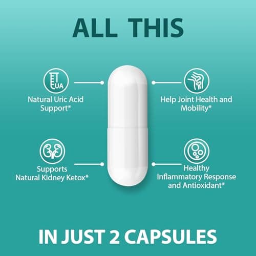 PureBotan Natural Purge Uric Acid Flush, Support Uric Acid Cleanse and Balance, Joints and Mobility, Tart Cherry, Celery Seed and Eucommia Leaf Extract, Feet and Joint Support Supplement, 60 Capsules - Thumbnail 6
