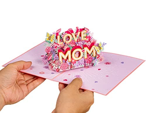 Paper Love 3D Pop Up Mothers Day Card, Love Mom, For Mom, Wife - 5" x 7" Cover - Includes Envelope and Note Tag - Thumbnail 2