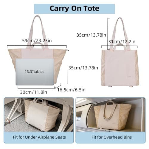 Laimeiwee Tote Bag for Women, Lightweight Gym Travel Bags with Yoga Mat Strap, Wet Pocket, Shoe Bag & Cosmetic Pouch, 3-PC Set Versatile Tote for Workout Fitness Pilates Swimming Work Stylish Handbag - Thumbnail 5