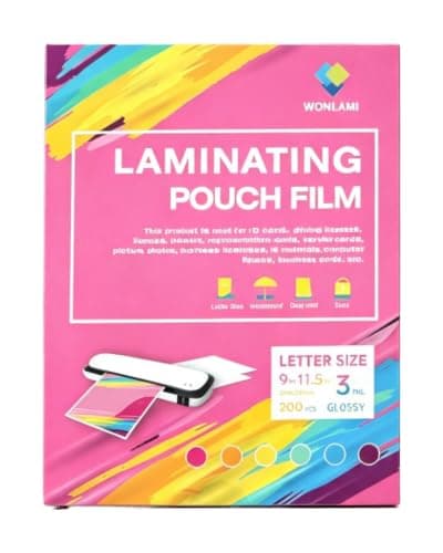 WONLAMI Laminating Sheets 8.5 x 11 Thermal Laminating Pouches,3MIL,200PCS Laminate Sheets for Laminator,9x11.5 Inches,Letter Size,Clear, Laminator Machine Sheets Lamination Sheets
