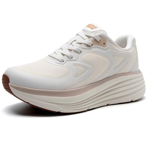ALEADER Running Shoes for Women, Arch Support Walking Shoes, Tennis Shoes Womens Sneakers Beige/Apricot Size 7.5 - Image 1