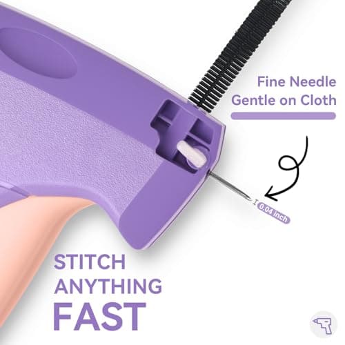 Portable Stitch Gun for Clothes, Micro Handheld Quick Clothing Fixer & Stitchy Tagging Gun, Sewing Kit with 6 Needles, 1000 Black &1000 White Fasteners - Thumbnail 2