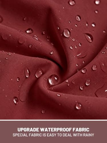 PITINAN Long Rain Coats for Women Waterproof Womens Rain Jacket Lightweight Travel Jacket Raincoats For Adults Women Wine Red M - Thumbnail 3