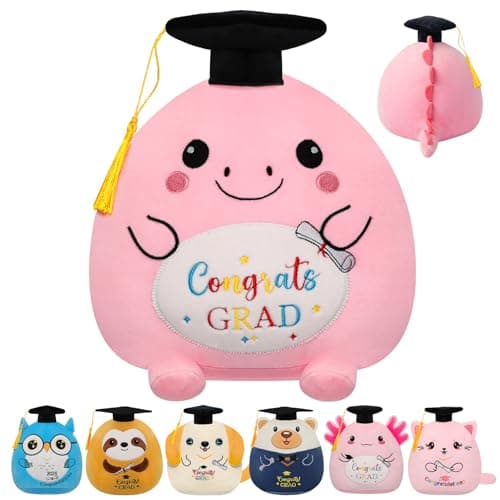 Graduation Dinosaur Plush with Cap - Pink Dinosaur Stuffed Animal Graduation Gift for Kindergarten Preschool Graduation 2026 Soft Personalized Congrats Grad Toy for Girls Toddlers Kids Her 10 Inch - Image 1