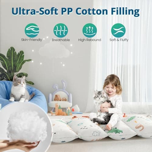 BlueWood Cushion for Climbing Arch, Montessori Philosophy Soft and Non-Slip Pillow for Kids, Pikler Cushion for Reading, Playing, Games, Parties (Dinosaur) - Thumbnail 2