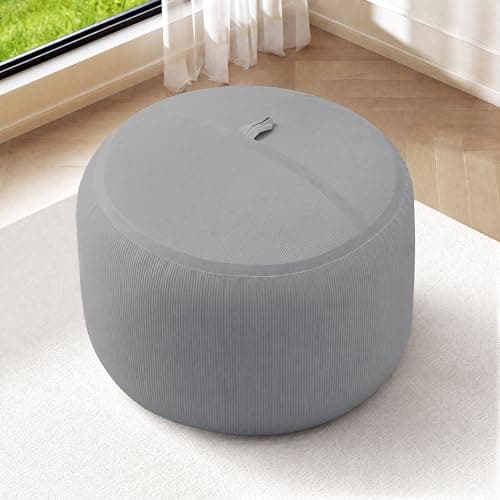 HABUTWAY Bean Bag Chair, 2FT Bean Bag Chairs with Memory Foam Filling, Small Beanbag Chairs with Portable Handle, Comfy Bean Bag Sofa for Living Room Bedroom Reading Room, Light Grey - Thumbnail 4