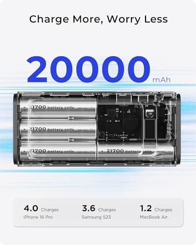 2026 FIFA Licensed 190W 20000mAh Power Bank for Laptop Portable Charger,3-Port USB-C PD Fast Charging Battery Pack with Built-in USB-C Cable for MacBook,Cell Phones,iPhone,iPad,Android,Samsung - Thumbnail 4