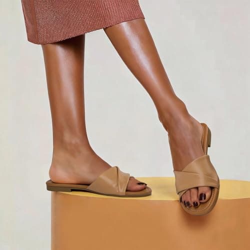 ATHMILE Sandals Women Beach Fashion Vacation Outfits Shoes Dressy Summer Slides Casual Women's Sandals 2025 Size 9 - Thumbnail 3