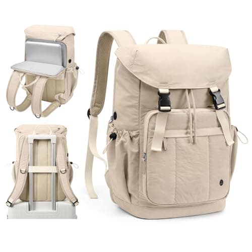GOLF QUALITY Laptop Backpack for Women Vintage Travel Backpack Purse Casual Daypacks for Men Fashion Teacher Nurse Bag for Work Business College, Fits up to 15.6Inch Notebook,Apricot - Image 1