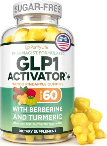 GLP-1 Support Gummies – Sugar-Free Appetite & Craving Control Supplement with Berberine, Cinnamon, Turmeric, Garcinia & Raspberry Ketones – Digestion, Weight Loss, Carb Blocker, Vegan, Keto - Image 1