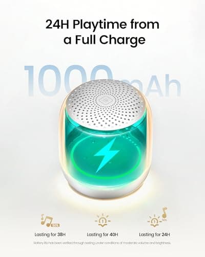 Glocusent Nano-Glow Portable Sound Machine, 35 Soothing Sounds & Night Light for Kids Adults, White Noise Sound Machine with Bluetooth, Timer, Memory, Ideal Travel Companion & Nursery Must-Have - Thumbnail 6