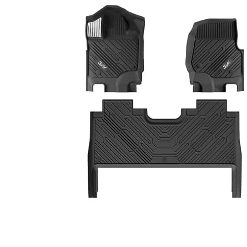 3W Floor Mats (with Metal Pedals) Fit for Ford F-150 2015-2026 & F150 Lightning 2022-2025 SuperCrew, TPE All Weather Car Mats Custom Fit Accessories (w/s Original fold Under-Seat Storage Box)