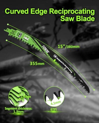 15-Inch Pruning Blades for Wood - Reciprocating Saw Blades Set, FACHLICH Arc Cutting Edge 6TPI Saw Blades for Tree Pruning, Wood Cutting(4 Pack) - Thumbnail 2