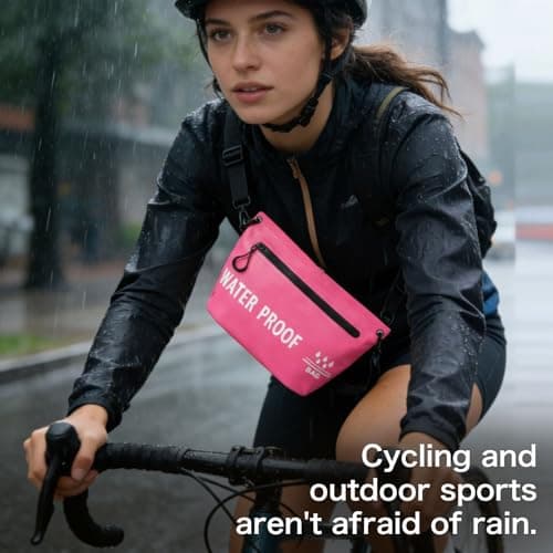 UOEPOWA Splash-Resistant Travel Toiletry Bag, Lightweight Organizer Pouch with Shoulder Strap, Portable Storage Bag for Beach - Thumbnail 2