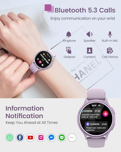 Smart Watches for Women & Men (Answer/Make Calls), Waterproof Fitness Tracker Smartwatch for Android & iPhone, Fitness Smart Watch with 24/7 Heart Rate, Sleep Monitor, 400+ Watch Face, 70+ Sport Modes - Thumbnail 4