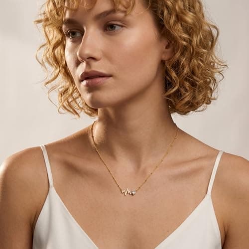 Helirose Heart Necklace for Women, Gold Necklace 18K Gold Plated, Dainty Romantic Heart Pendant, Hypoallergenic Jewelry, Birthday Gifts for Women, Mothers Day Gifts, Gift Box & Message Card (White) - Thumbnail 2