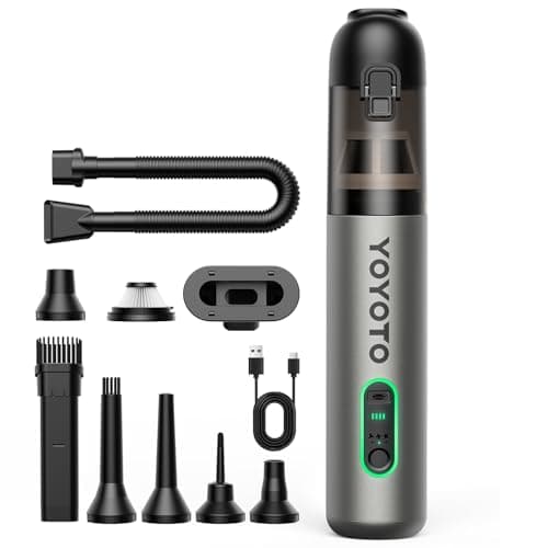 yoyoto Car Vacuum, Handheld Vacuum Cordless with 21000Pa Powerful Suction & 3 Modes, 4-in-1 Portable Hand Held Mini Vacuum Cleaner Rechargeable, Ultra Light for Car Home Office (Silver) - Image 1