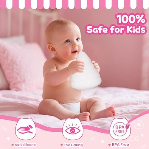 loatme Night Light for Kids, Rechargeable Dimmable Silicone LED Nightlight with 7 Colors, Baby Nursery Night Lamp, Touch Squishy Lamp, Cute Gifts for Girls, Boys, Toddler Room Decor, Christmas Tree - Thumbnail 4