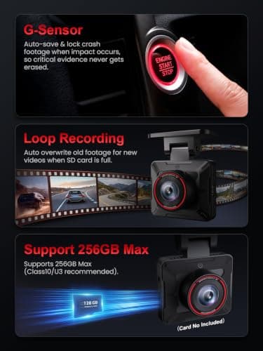 AKEEYO P1 Mini Dash Cam – Super Compact Front Dash Camera for Cars, 1080P Full HD, Easy App Control, Clear Night Vision, Loop Recording & 24H Parking Mode, G-Sensor, No Card Included - Thumbnail 4