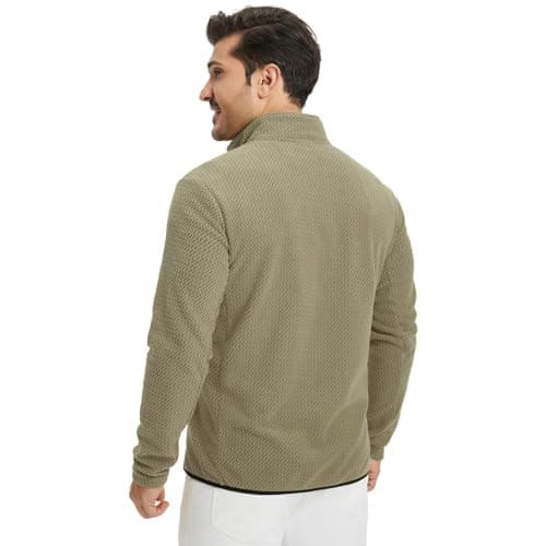 M MAELREG Mens Pullover Quarter Zip Midweight 1/4 Zip Pullover Mens Casual Long Sleeve Texture Warmth Sweatshirts - Thumbnail 4