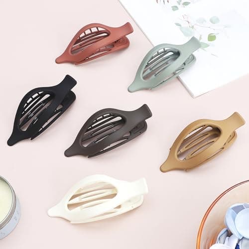 Flat Hair Clip 6 pcs Lay Down Claw Clips Hair Accessories for Women -Basic - Thumbnail 2