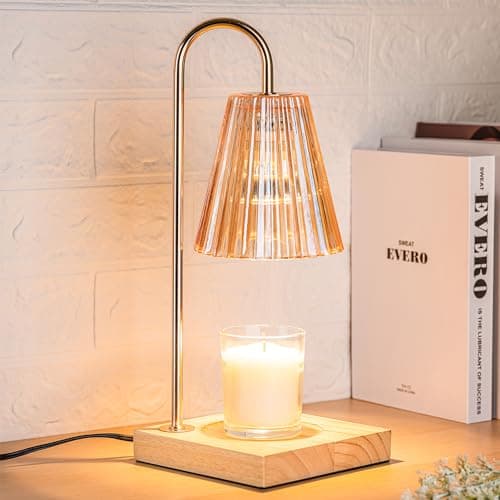 Marycele Candle Warmer Lamp with Timer, Vintage Amber Nightstand Candle Warming Lamp for Home Room Decor, Dimmable Wax Warmer for Jar Candles, Wedding Registry Gifts for Women Couples 2025 - Image 1