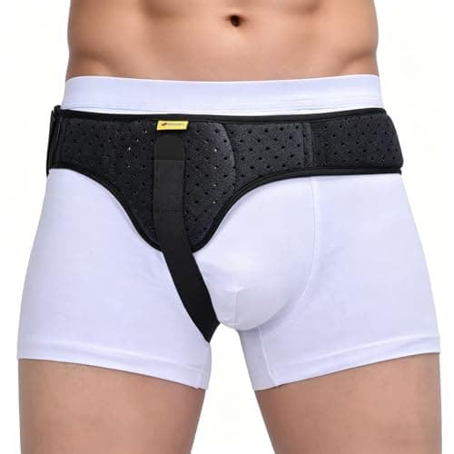 Tenbon Hernia Belts for Men and Women Left or Right Side Hernia Support Truss for Inguinal Groin Pain with Removable Compression Pads for Pref or Post-Surgical, Femoral, Comfortable Adjustable Waist Strap Guard