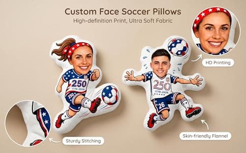 VBAIFAyy Custom Soccer Pillow – Football Gift for Soccer Player Graduation, Team Souvenir, Friend Birthday, Fan Gift. Soft Couch Cushion & Office Nap Pillow - Thumbnail 4