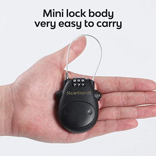 2′5″Retractable Cable Lock - High-Security 3-Digit Combination Lock for Bike, Ski, Surfboard & Stroller - Compact Portable Travel Lock for Helmet, Luggage & Scooter - Keyless & Resettable - Thumbnail 3