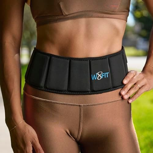 W8FIT Adjustable Weighted Belt for Men & Women – Rucking Belt for Walking, Hiking & Strength Training (7 LB SMALL)