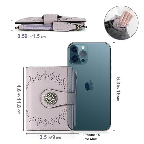Tipmile Small Wallet for Women Bifold RFID Blocking Card Holder Leather Wallets with Zipper Coin Pocket - Thumbnail 6