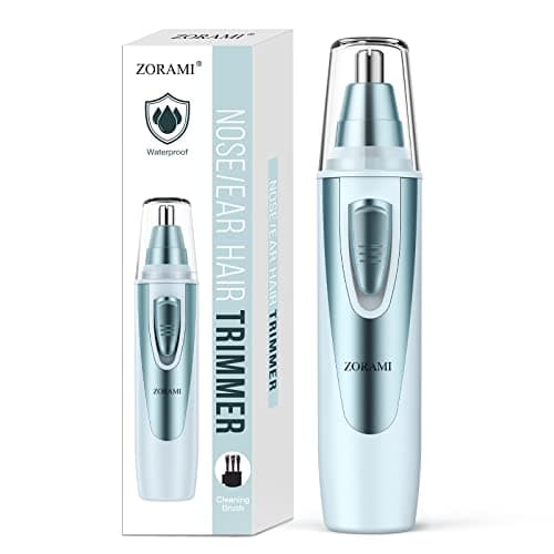 Ear and Nose Hair Trimmer Clipper - 2026 Professional Painless Eyebrow & Facial Hair Trimmer for Men Women, Battery-Operated Trimmer with IPX7 Waterproof, Dual Edge Blades for Easy Cleansing Blue - Image 1