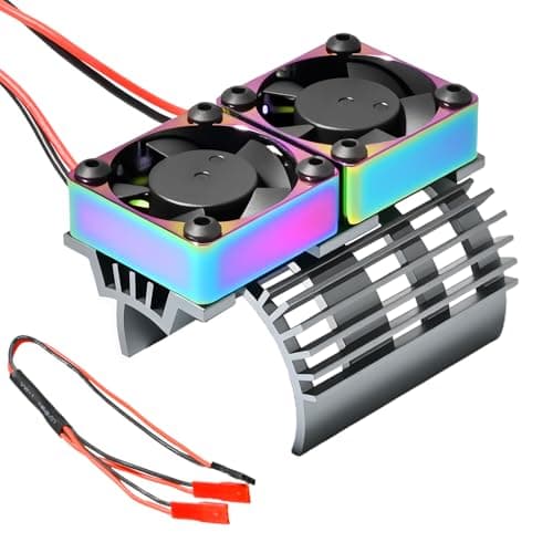 RC 30mm 28000 RPM Dual Cooling Fans Motor Heatsink Fan for 1/8 1/10 RC Car 540 550 3650 3660 3665 3670 Brushless Motor (Grey)