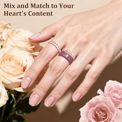 YWXTW Floral Cover for Oura Ring 4/3/ 4 Ceramic/Samsung/Ultrahuman, Support Charging Silicone Ring Protector for Women/Girls/Men, Dressy Accessories, 12 Pack (Minimalism, S) - Thumbnail 2