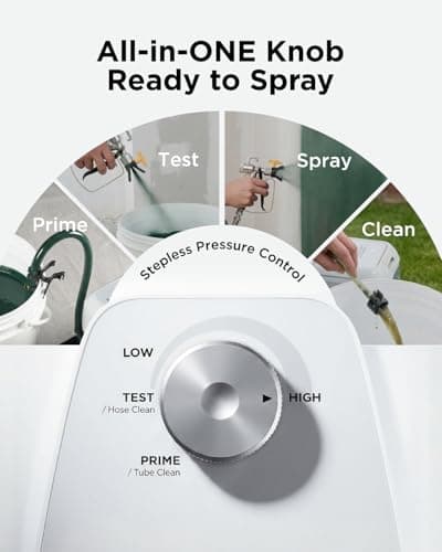 InoKraft ONE Airless Paint Sprayer, One-Button Easy Control, Pro Finish with Minimal Overspray, Thinning-Free & High Efficiency for DIY Home Interior, Exterior, Fences & Decks, All in One Kit - Thumbnail 2
