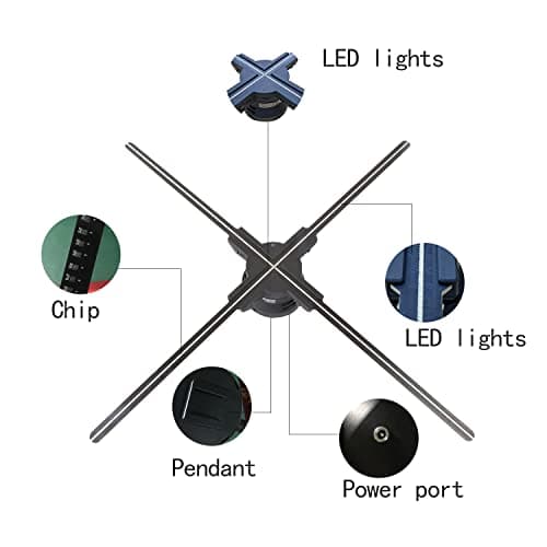 3DHologramFan,85CM Missyou 3D HologramFan Projector Holographic Christmas Tree Advertising Display with Remote and Bluetooth and Splicing,1500+ Video Library for Signs,Bar,Party Halloween - Thumbnail 4
