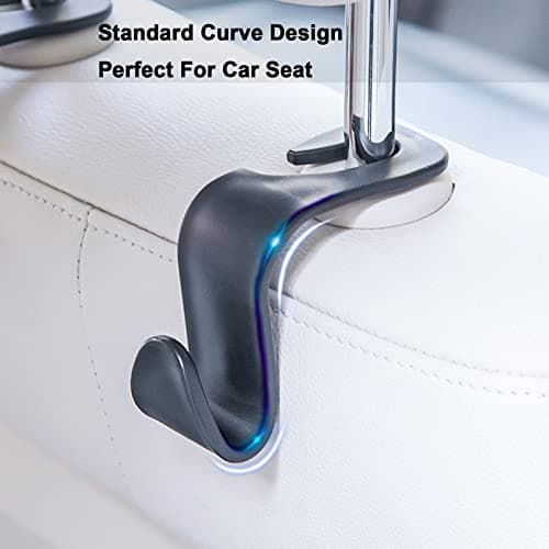 VTECHOLOGY Car Seat Headrest Hook 4 Pack Vehicle Backpack Hooks Hanger Vehicles Holder Organizer for Purses,Bags,Cloths,Car Water Bottle Hook Seat Accessories - Thumbnail 4