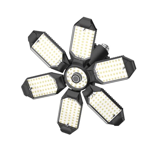 LUCORUSC Led Garage Lights 1 Pack 200W Super Bright Ceiling Led Shop Lights, 6500K, 22000LM Deformable Garage Light Ideal for Basement, Attic and Workshop Commercial Bay Lighting - Image 1
