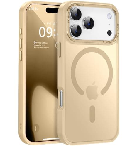 Newfuture Magnetic for iPhone 17 Pro Case [Compatible with Magsafe] [Military Grade Drop Protection] Translucent Matte Anti-Scratch Shockproof Protective Phone Cover 6.3 Inch, Creamy Yellow - Image 1
