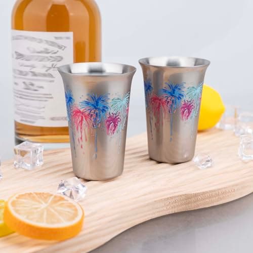 TJ Stainless Steel Metal Cups, Color Changing Stainless Steel Drinking Cups, Reusable Party Cup, Set of 1, 5 oz - Thumbnail 5
