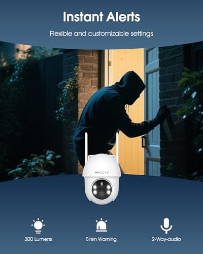 ARCCTV Solar Security Cameras Wireless Outdoor, 4MP 360° View Battery Powered Outdoor Camera, Night Vision with Spotlight, 2-Way Audio, PIR Motion Sensor, 2.4G/5G Dual Band WiFi, SD/Cloud Storage - Thumbnail 6