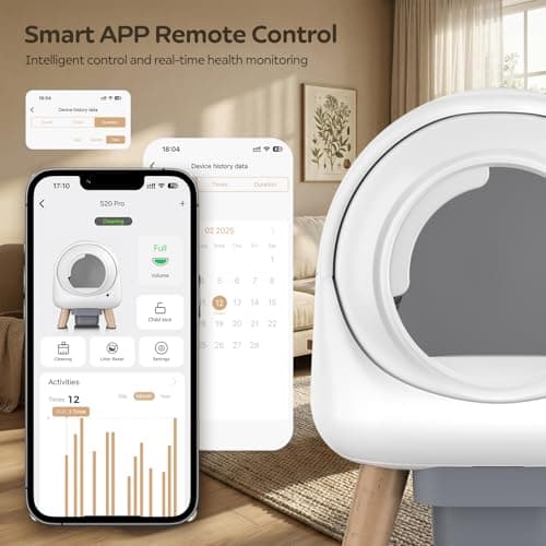 Beokeo Automatic Litter Box, Self Cleaning Litter Box for Multiple Cats with App Control, Dual Safety Protection, Odor-Free Waste Disposal, Includes Trash Bags, White - Thumbnail 4