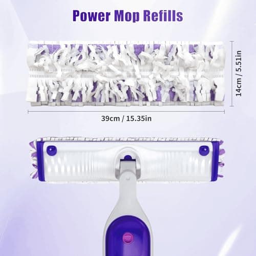 10 Pack Disposable Mopping Pads Refills for Swiffer PowerMop Multi-Surface & Wood Mops, Spray Clean Pads Replacement for Floor Cleaning（Purple Without Handle） - Thumbnail 2