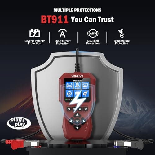 Car Battery Tester 6V 12V 24V with Lithium Battery Testing, BT911 5-3000CCA Automotive 12V&24V Dual Circuit Testing, Load/Alternator Tester, Charging Cranking System Tester for All Car Motorcycle Boat - Thumbnail 6