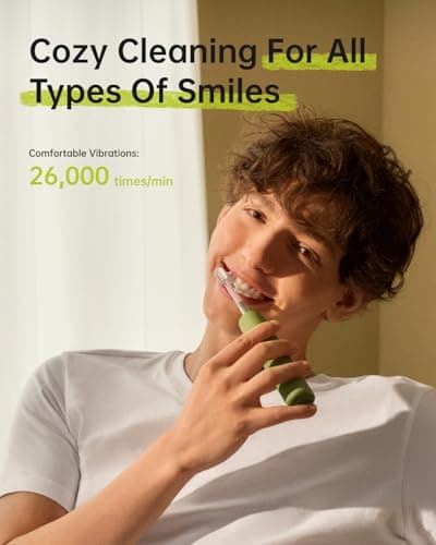 Laifen Wave Special Electric Toothbrush, New 2025 Version Oscillation & Vibration Sonic Electric Toothbrush for Adults with App, 2 Brush Heads, IP68 Waterproof Travel Powered Toothbrush (Meadow Green) - Thumbnail 4