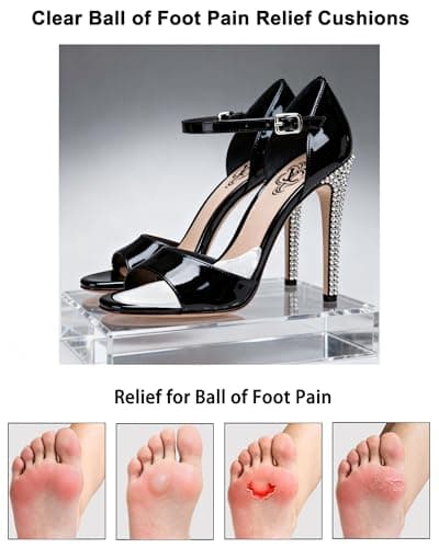 DAZZORA 4 Pairs Metatarsal Pads for Women - 0.22" Extra Thick Ball of Foot Cushions for Instant Pain Relief & Shoes Too Big, Soft Gel High Heel Inserts, Reusable & Non-Slip Forefoot Pads, Black - Thumbnail 5