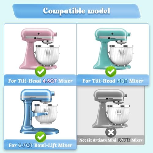 2 Quart Ice Cream Maker Attachment for KitchenAid Stand Mixers – Fits 4.5QT/5QT/6QT Tilt-Head & Bowl-Lift, Homemade Gelato, Sorbet & Dairy-Free Ice Cream, No Rock Salt Needed - Thumbnail 5